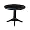 International Concepts Round 36 in Rd Top Pedestal Table, 12 in Leaf, 28.9 inH, Dining Height, Black, 36 in W, 48 in L K46-36RXT-27B - alternate 6